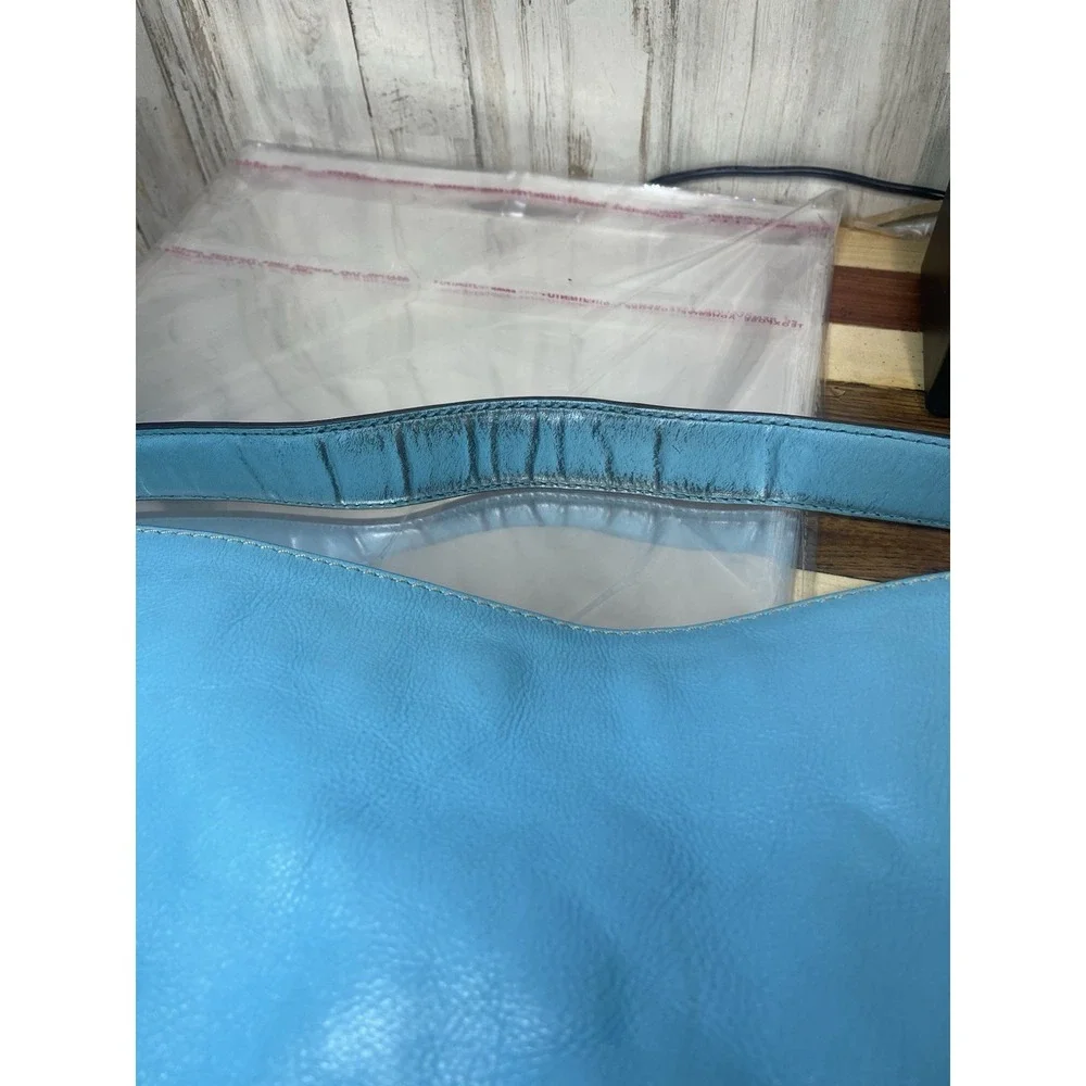 Genuine Michael Kors Fulton Leather Hobo Shoulder Bag Turquoise Color, READ